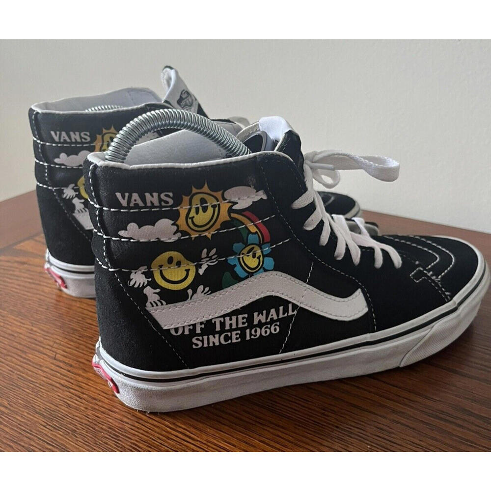 Vans ANAHEIM Better Day Sh8-Hi Skate Sneakers Mens Size 7 Black Smiley 90s Shoes